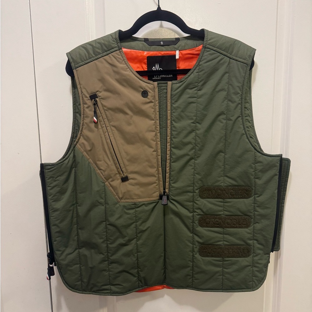 Mocler Grenoble Green and Tan Quilted Vest